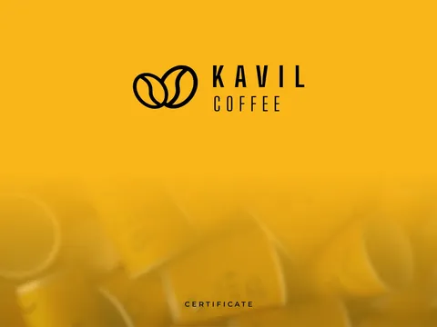 Логотип Kavil Coffee на жовтому тлі